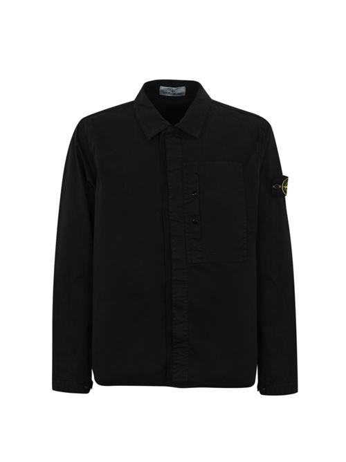 Giacca camicia 1200033 in twill di cotone Black STONE ISLAND | 1200033S0010V0029